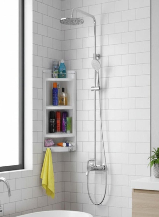 CIPLA PLAST Plastic BRC-703 Extra Large Bathroom Corner Cabinet (White) - Image 3